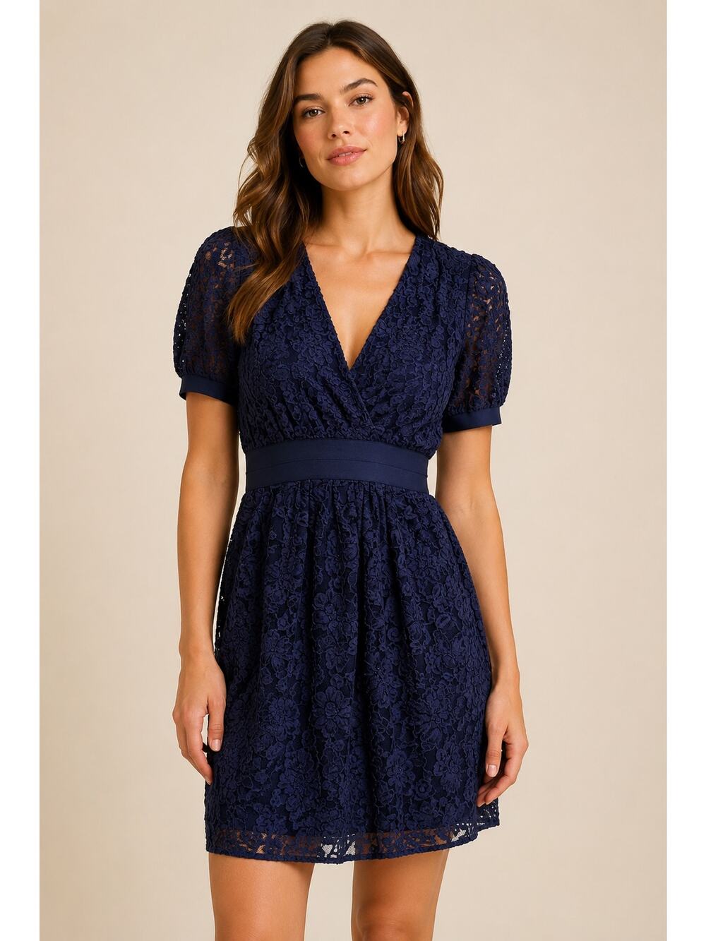 Walter Navy Lace Dress | Size 2 | Silk Blend Cocktail Party Dress